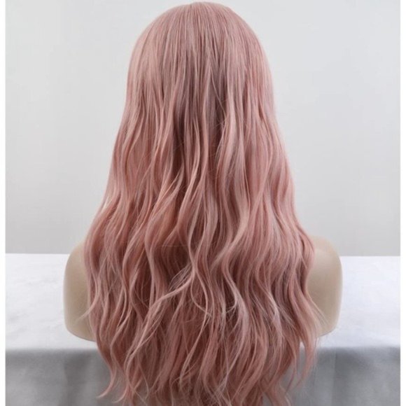 Long Pink  Curly Wigs - Picture 3 of 5